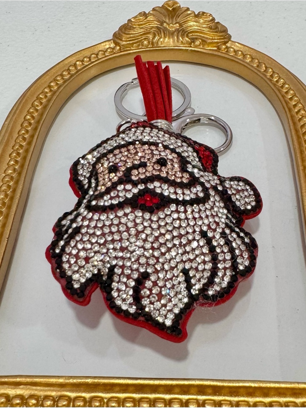 New Rhinestone Santa Keychain Charm - Picture 2 of 4